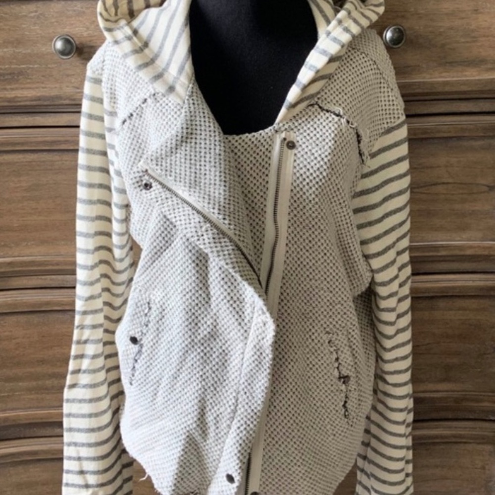 Hooded Grey and White Jacket